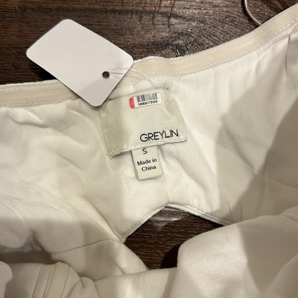 Greylin Strapless Jumpsuit, lined, side zipper in Linen/cotton blend in EUC - Picture 5 of 13